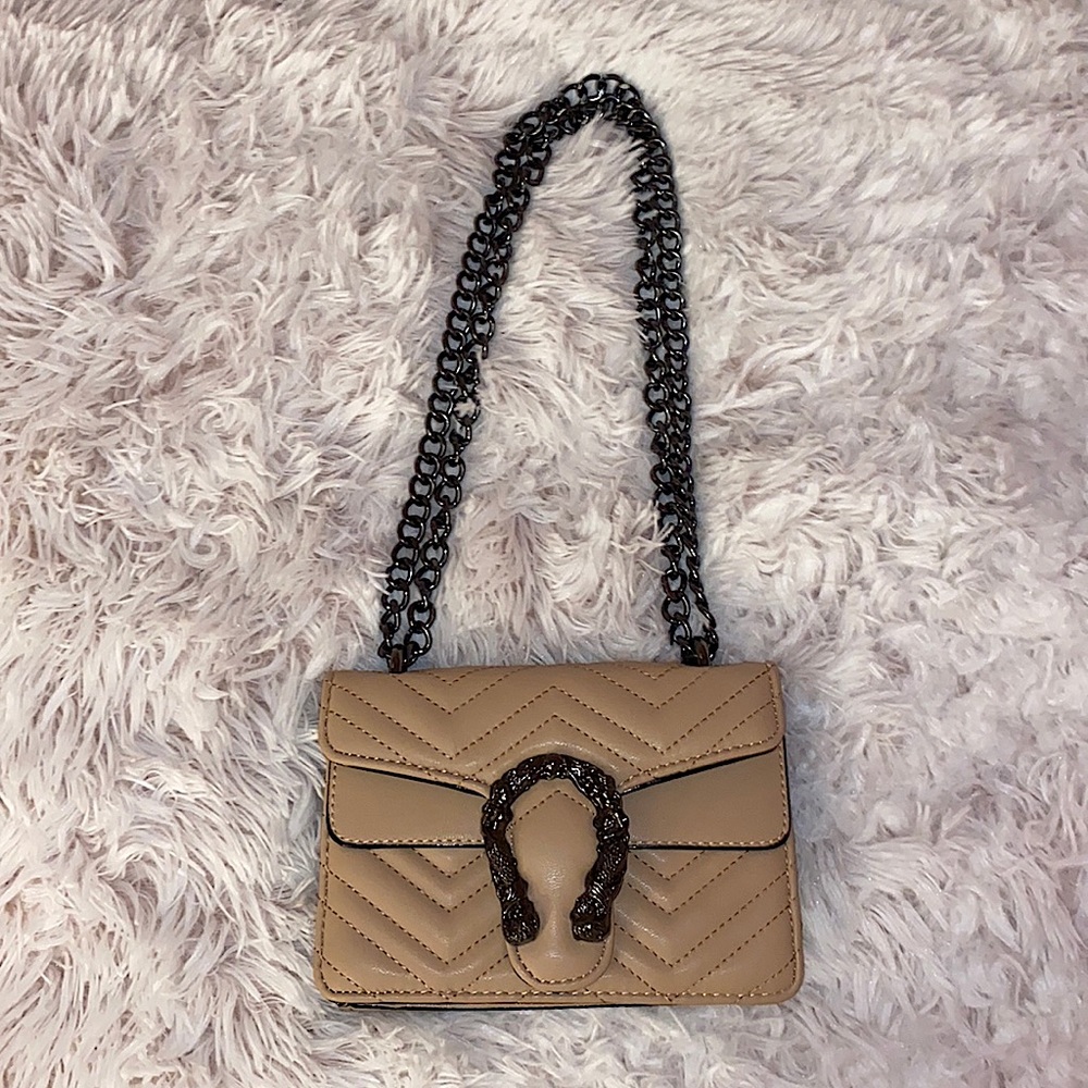 Faux Tan Leather Handbag